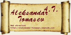 Aleksandar Tomašev vizit kartica
